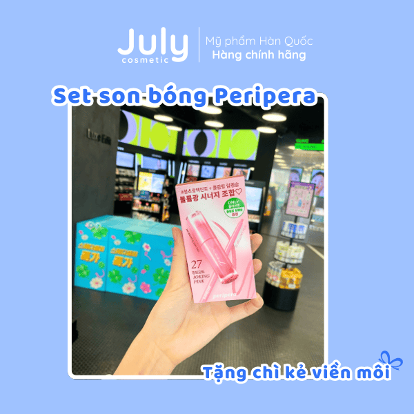 Set Son Tint Bóng Peripera Ink Mood Glowy Tint 4g